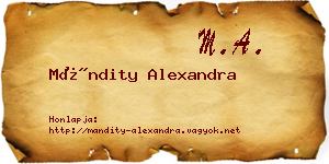 Mándity Alexandra névjegykártya